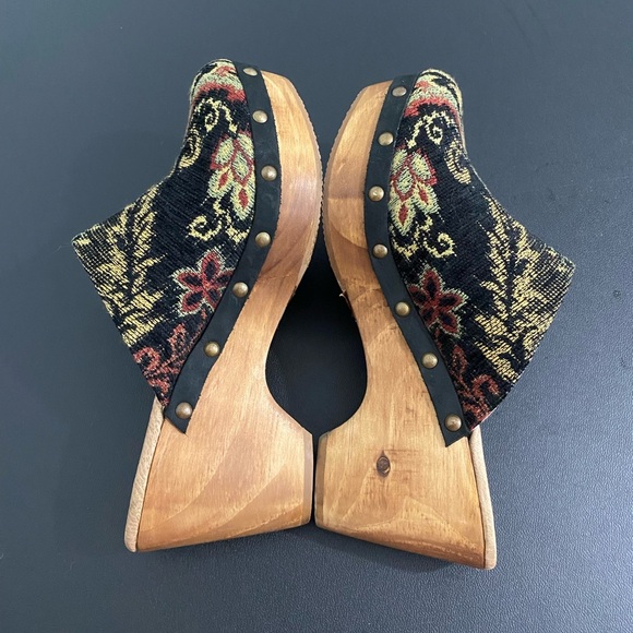 Sundance Cordani Zorba Tapestry Clogs Shoes Cyrilla Five Worlds 70s Retro New - Picture 12 of 15